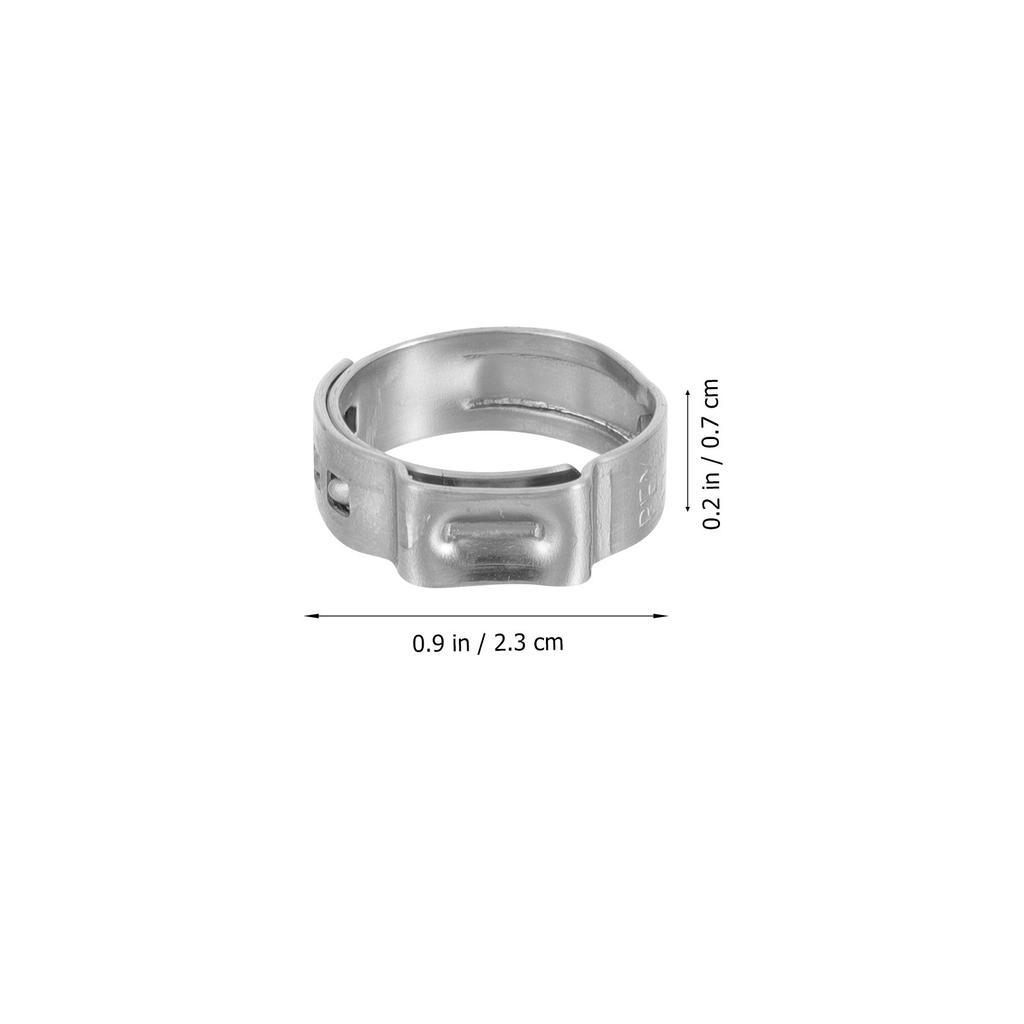 20Pcs Single Ear Hose Clips Stainless Steel Drive Hose Clamp for Water Gas Pipe Heavy Duty Corrosion Resistant Adjustable Pipe