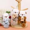 Cartoon Sea Otter Plush Keychain: Cute Fish-Hugging Sea Dog Pendant for Backpacks & More