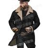 Men's 2026 Autumn/Winter Suede Patchwork Jacket with Multi-Pocket Zipper