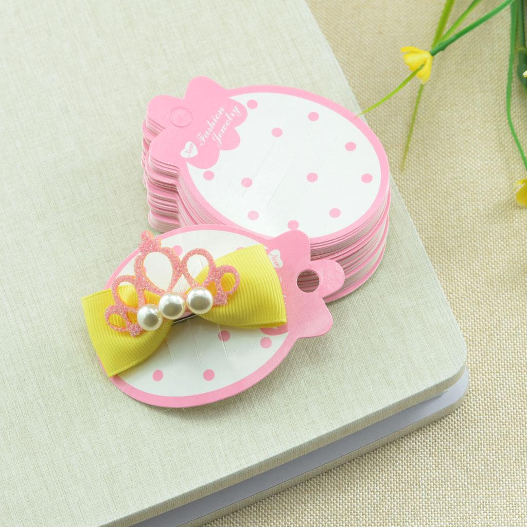 50 stück Erdbeere Form Papier Kinder Haar Clip Haarnadel Schmuck Display Karte