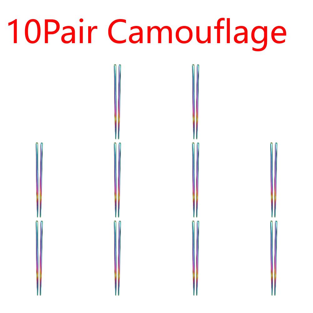 Stainless Steel Reusable Chopsticks Portable Colorful Environmental Protection Food Sticks Anti-skid  Kitchen Tableware Dishware