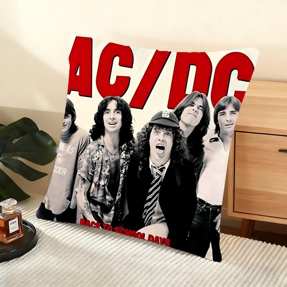 Kuddfodral Silkeslen Kort Plysch Hemmasoffa Kuddfodral - Dold Dragkedja Heminredning A-A-ACDC Rockband