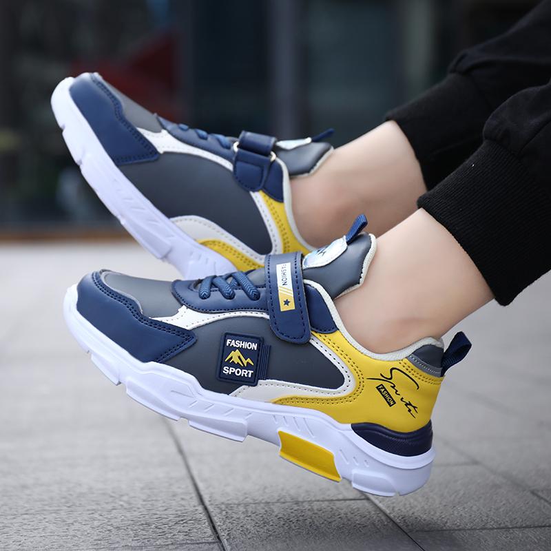 Kinder PU Leder Sneaker Rutschfeste Laufschuhe für Kinder Wasserdichte Sportschuhe Outdoor-Schuhe Atmungsaktiv