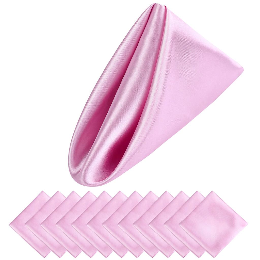 Premium Satin Dinner Napkins 40x40cm, Muitple Set Soft Washable Table Napkins, Elegant Solid Color Cloth Napkins for Wedding Party Dining Decor