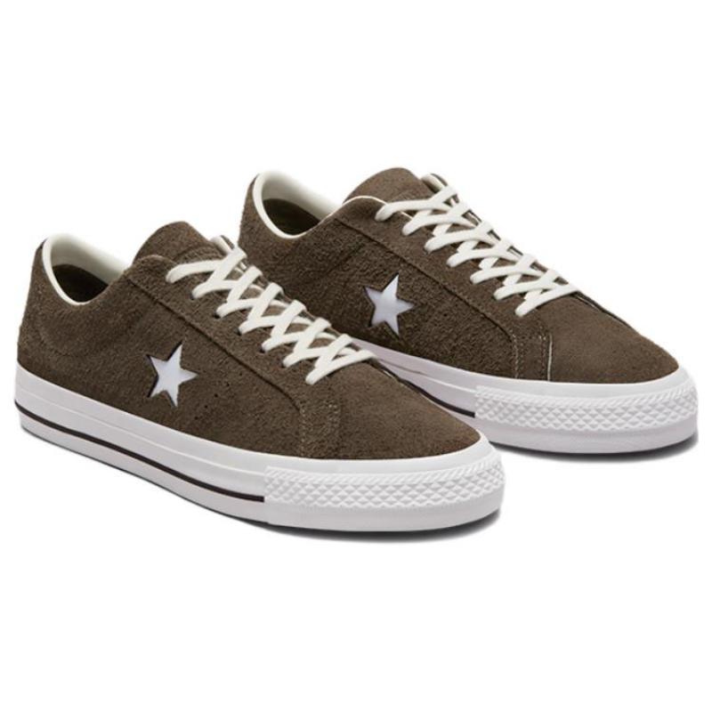 Converse One Star Pro Pro Non-Slip and Abrasion Resistant Low-Top Board Shoes Unisex Brown and White