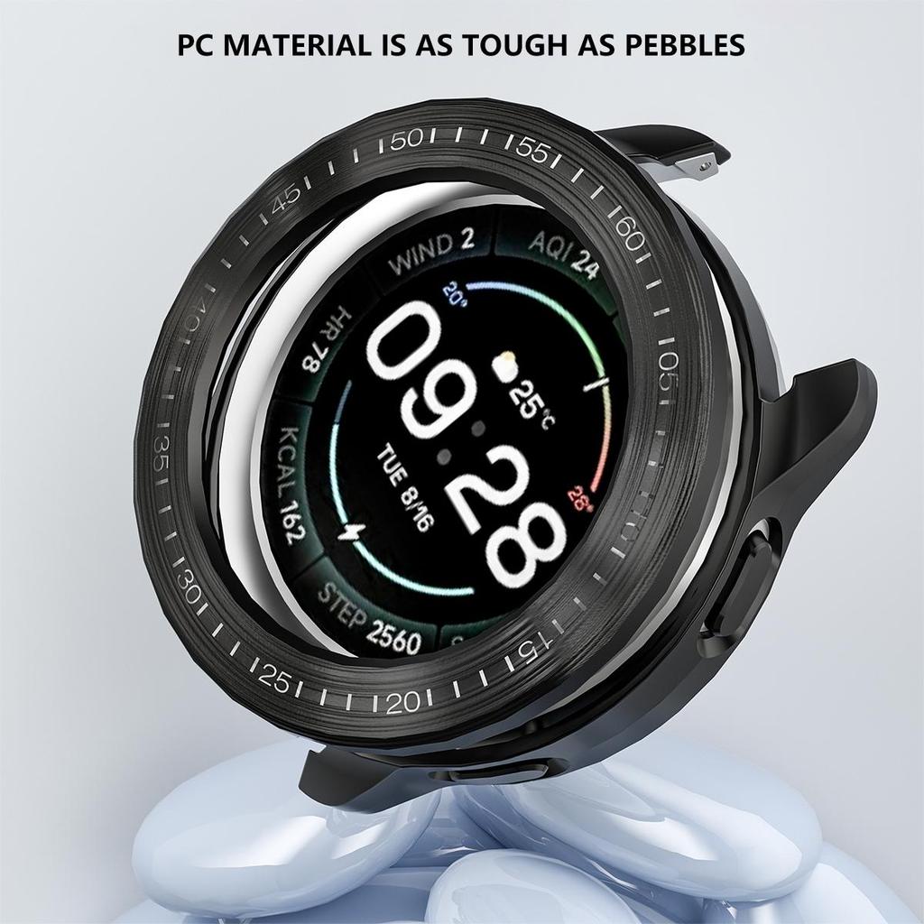 Hülle für Xiaomi Mi Watch S3 Hülle Zubehör PC Schutzhülle für Mi Watch S3 Galvanisierte Drahtzieh-Hohle Hülle+Lünette Wir