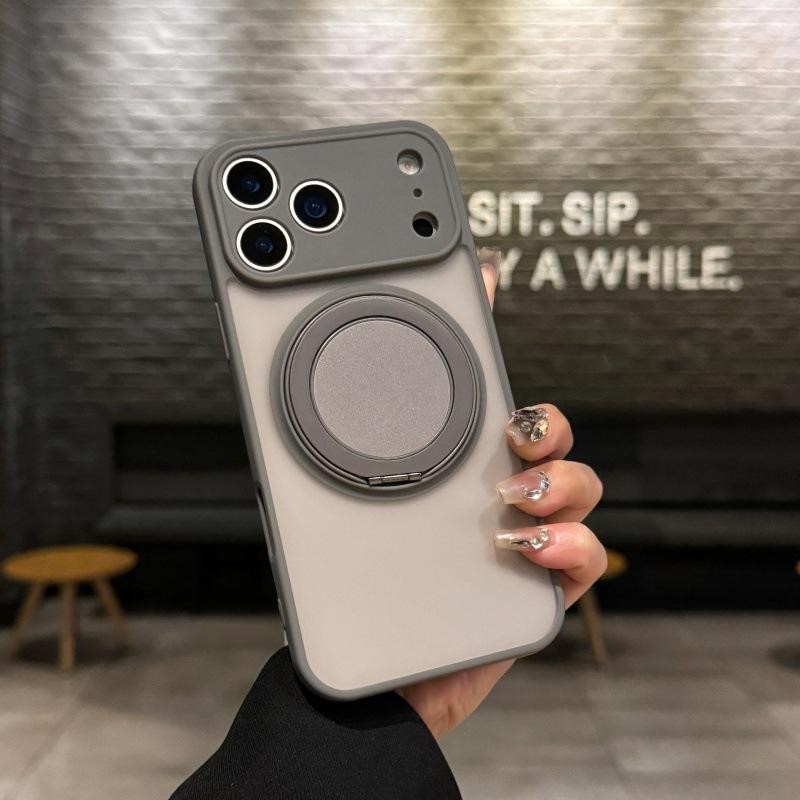 Applicable iPhone17promax matte fulcrum case all-inclusive Apple 16 rotating invisible bracket magnetic mobile phone case