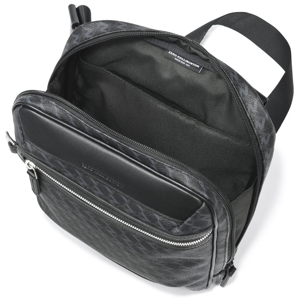 Zero Halliburton Shoulder Fits 6L Black ZH-Monogram Bag, 10.1-inch Tablets, Capacity, 650g, No. 81521, Men's,