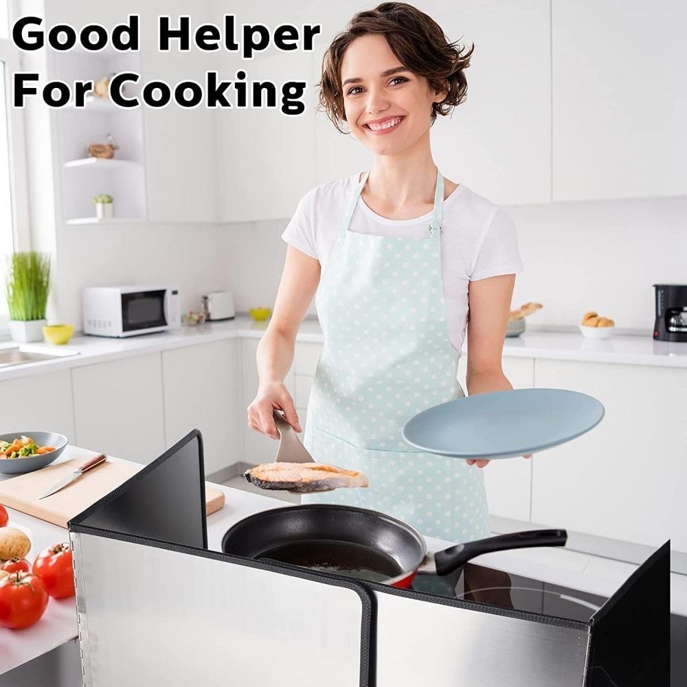 Protetor de Óleo de Aço Inoxidável Dobrável Filme Protetor contra Salpicos de Óleo 2/4 Peças Antiaderente Dupla Face Protetor de Salpicos para Fogão