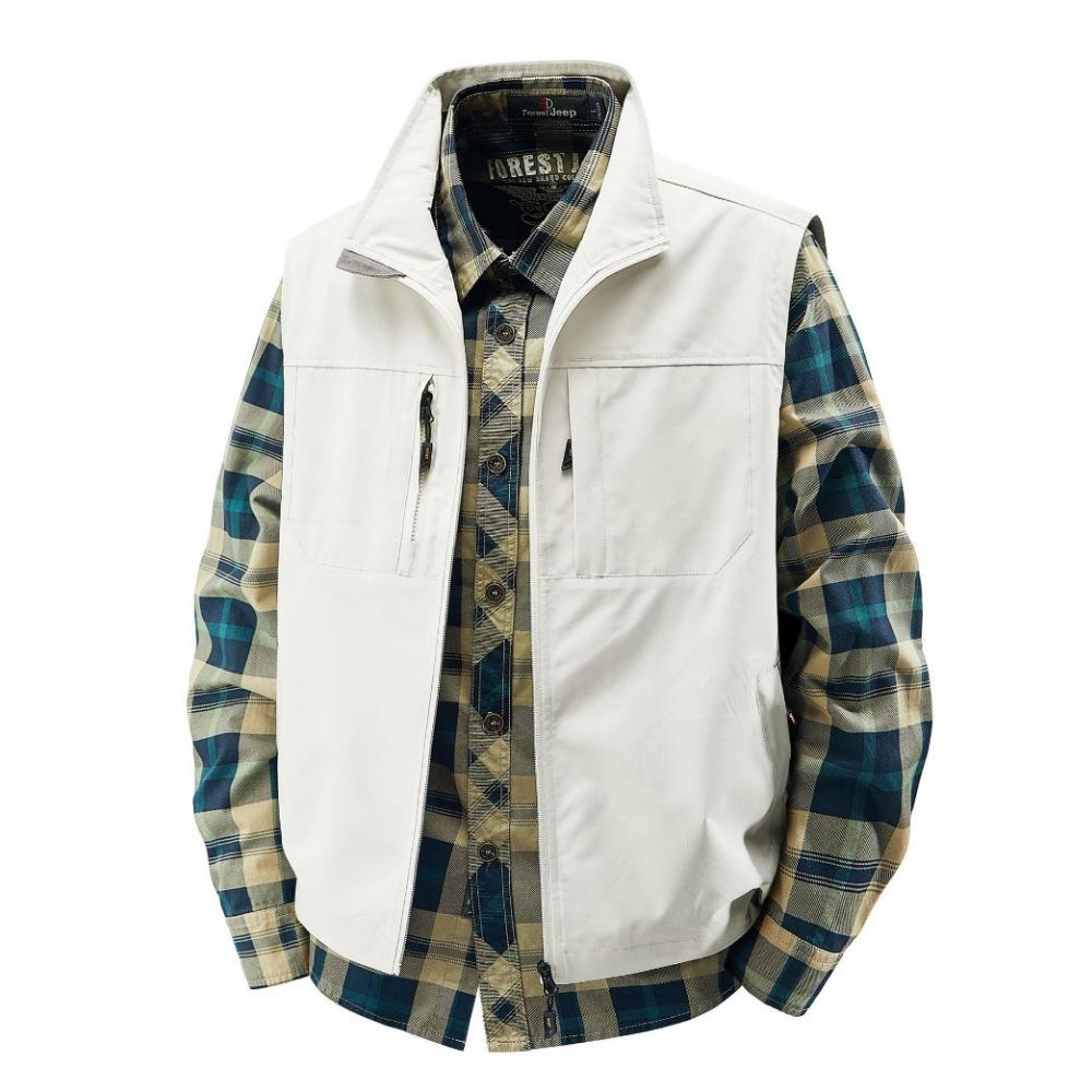 Summer Men Outdoor Breathable Sleeveless Vest Men Casual Multi Pocket Vest Man Cargo Safari Work Waistcoat Plus Size 6XL