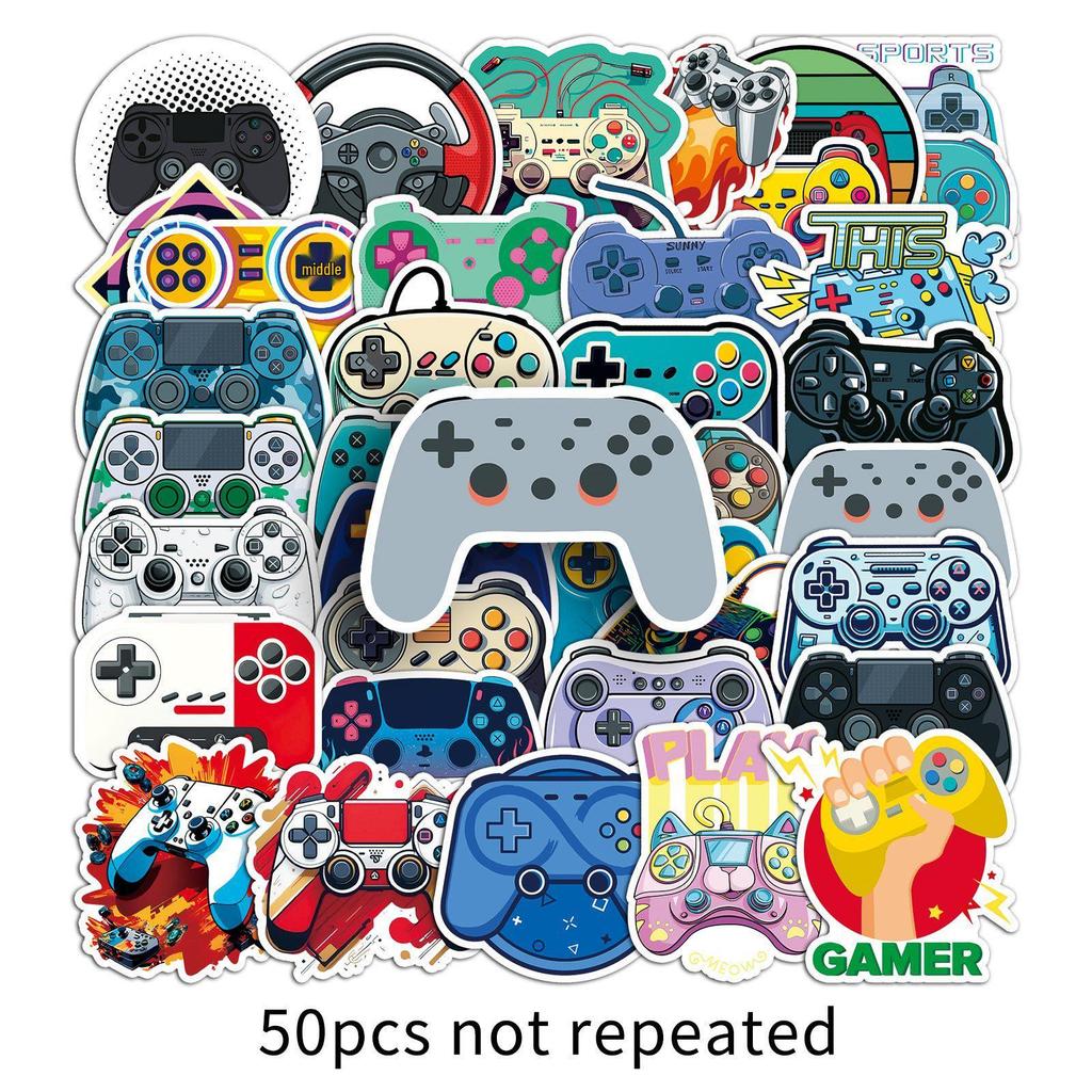 50PCS Cute Cartoon Game Controller Joystick Stickers for DIY Decoration on Stationery, Thermos Cups, and Journals.