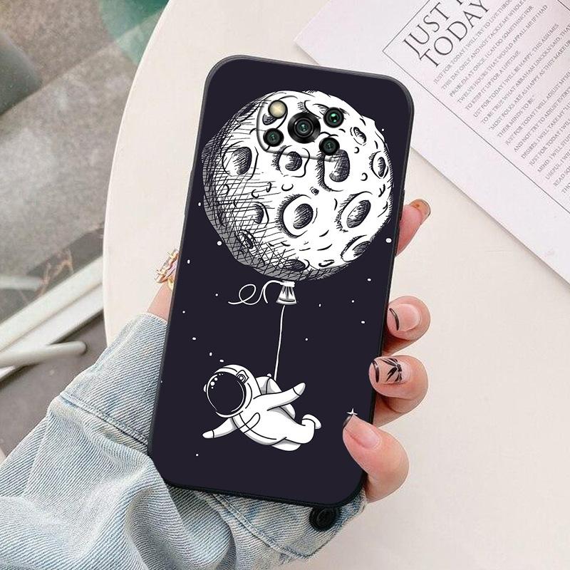 For Xiaomi Poco X 3 Pro X3 NFC X3GT Phone Case astronaut Silicone Camera Protection Back Cover For Poco X3 Pro GT Funda Coque