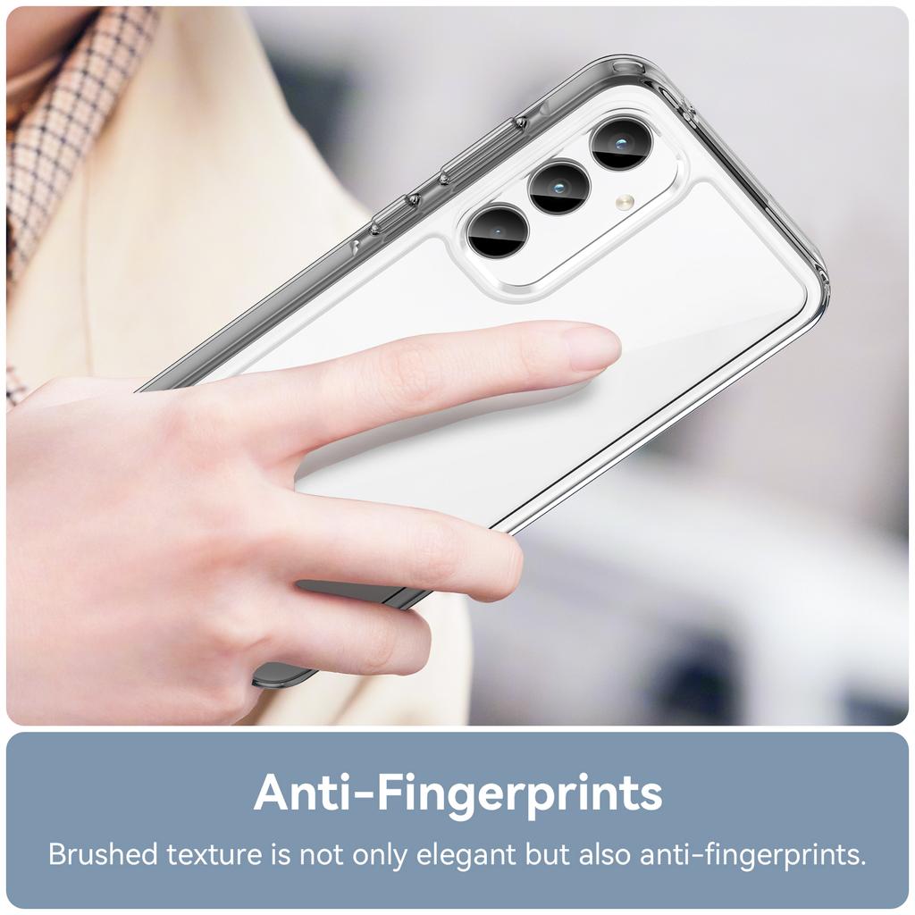 For Samsung Galaxy A35 5G Case Crystal Clear Phone Cover with Electroplated Buttons (Big Rear Lens Hole)