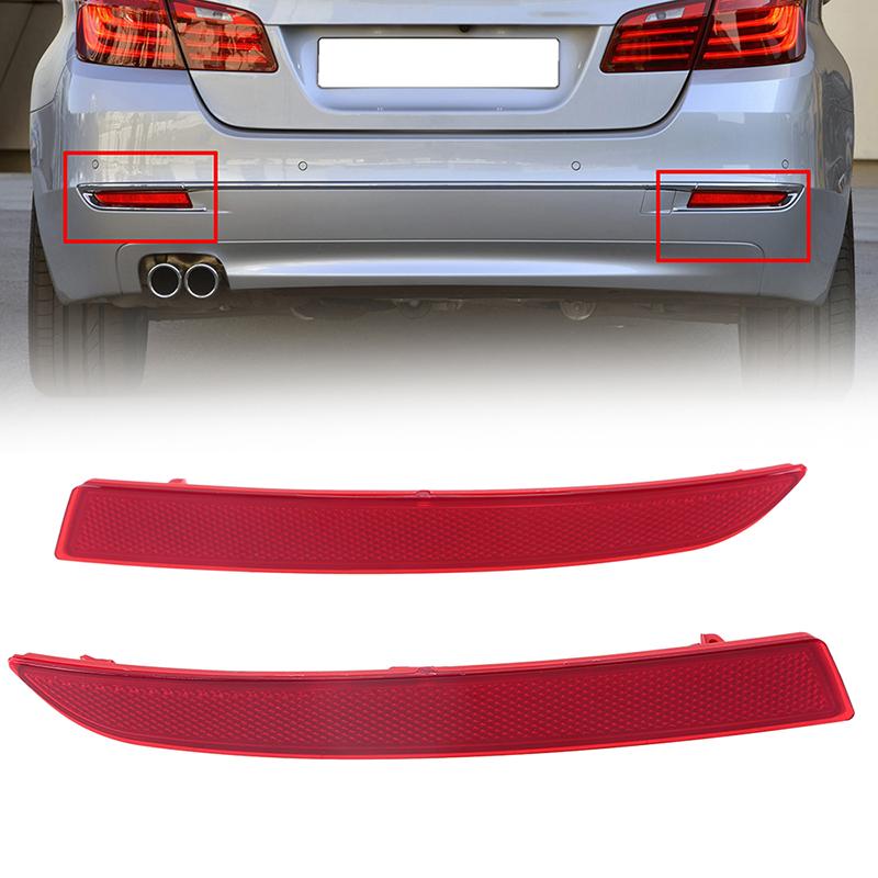 Car Tail Light Rear Bumper Reflector Lights Red Lens for BMW 5-Series 530dX/535d/528i F10/F18 Sedan 2014-2017 Facelift
