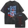 Camiseta Gráfica de Rapper Vintage Lavada Cara de Bad Bunny DeBi TiRAR MaS FOToS Impresión DTMF Camisetas Hombre Hip Hop Retro Camiseta Oversize