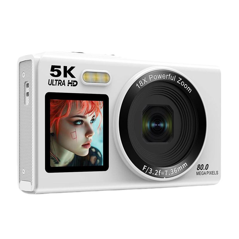 5K HD Dual-Screen Digital Camera with Selfie and WIFI Transfer to Mobile Phone