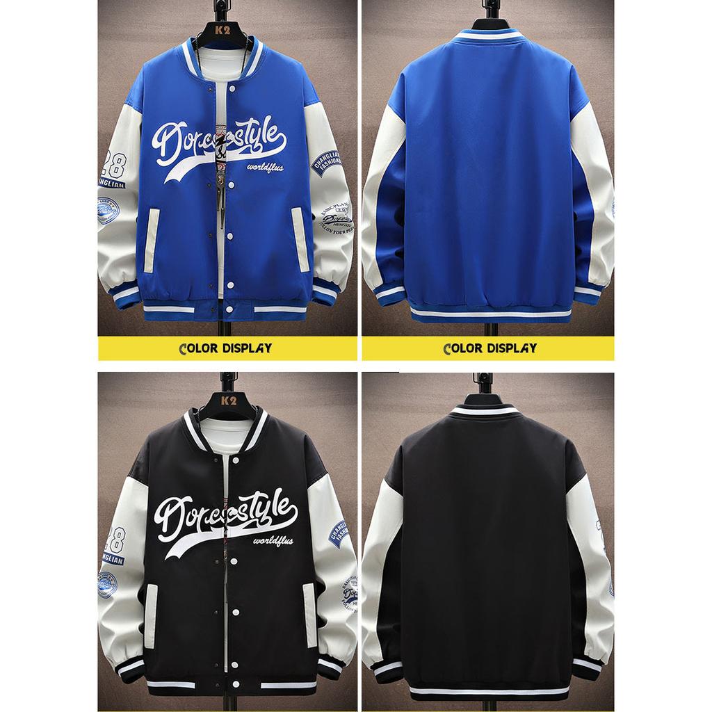 Baseball Clothing  Men's Tide Loosecasual Trend of Teenage Students Spring and Fall College Wind Jackets Plus Size