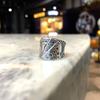 Retro Poker Ring For Men Zinc Alloy Color Punk Gothic Rock Hiphop Open Ring Unisex Accessories Handmade Designer Zircon Lover Gift