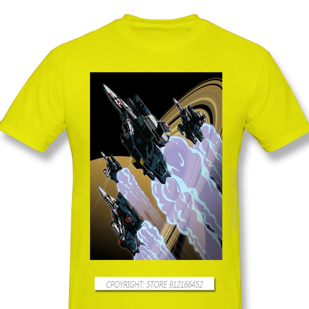 Skull Squadron TShirt Macross UN Spacy Variable Valkyrie Mecha Anime Homme T-Shirts Tee Pure Cotton Oversize Short Sleeve