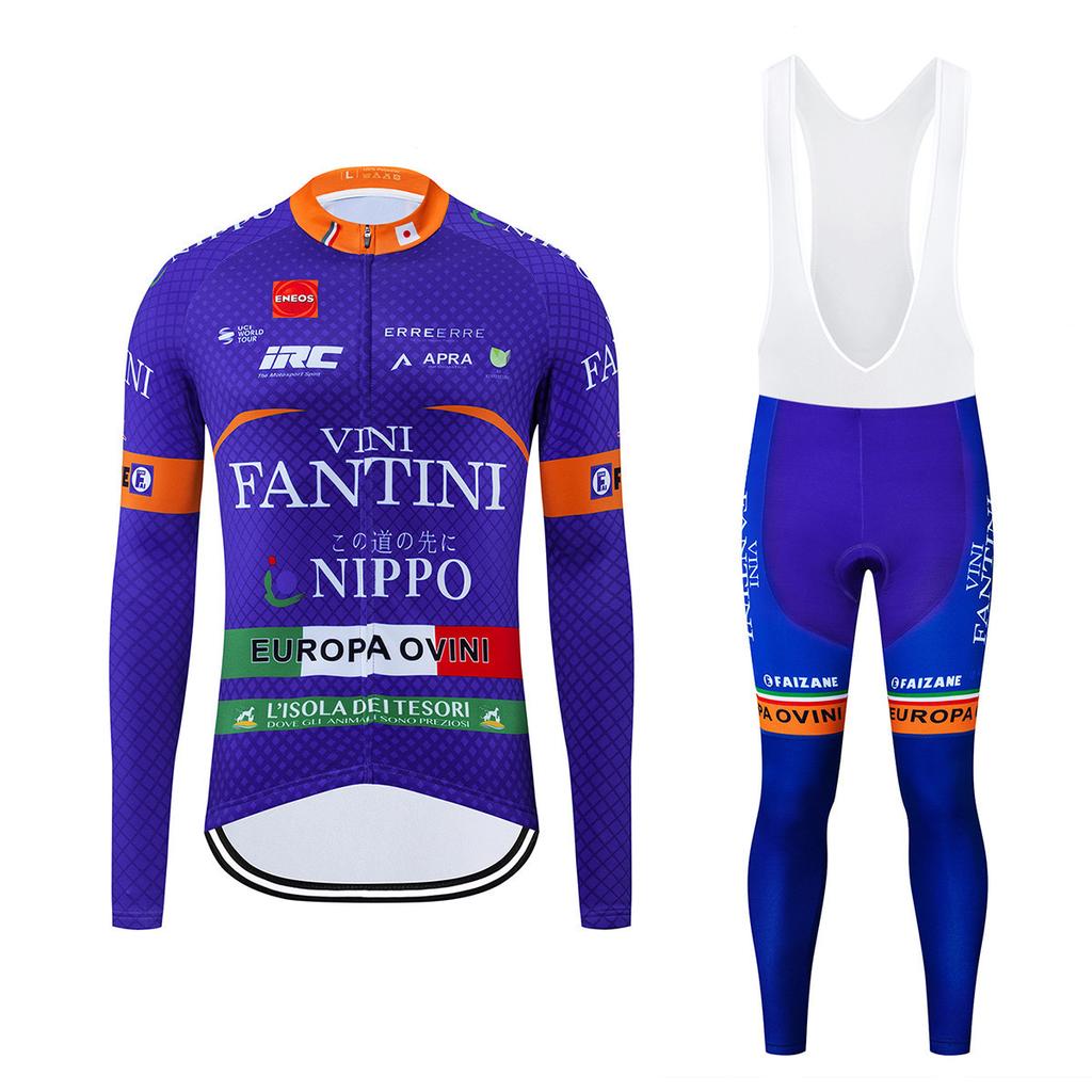 2026 Long-sleeved, Autumn Breathable Cycling Suit Set, Breathable Cycling Suit Team, Strap Long-sleeved Cycling Suit Set.