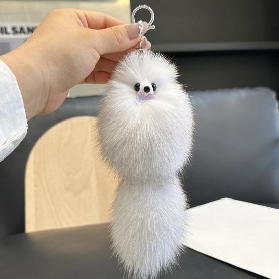Keychain Pendant Fox Plush Doll Charm Soft Stuffed Key Holder Portable Key Organizer Backpack Bag Accessory