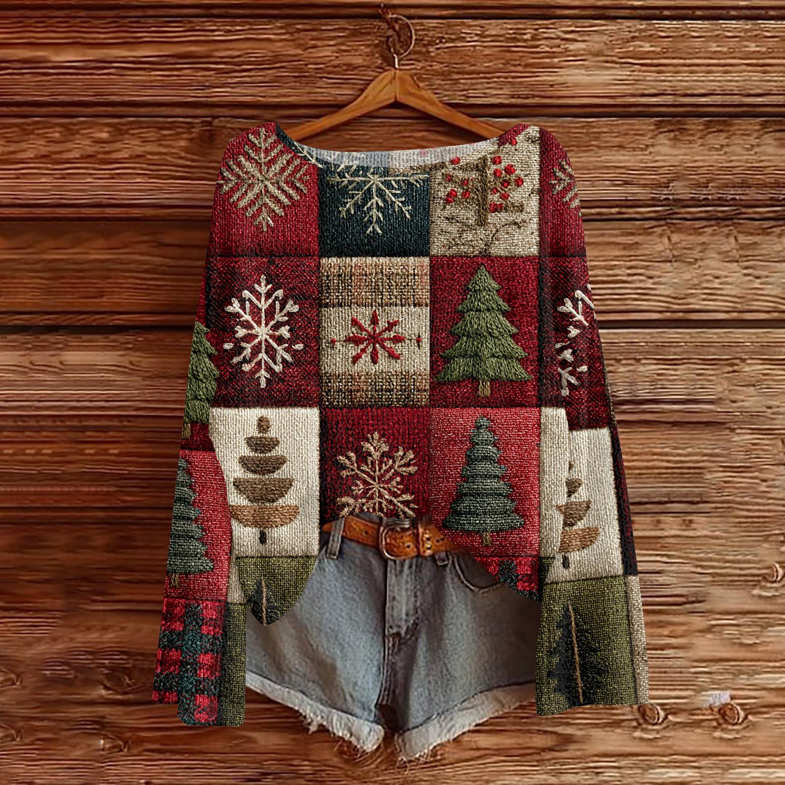 

Женские осенние свитера с длинным рукавом, топы с принтом, пуловеры, свободная нарядная повседневная базовая одежда L киноварь