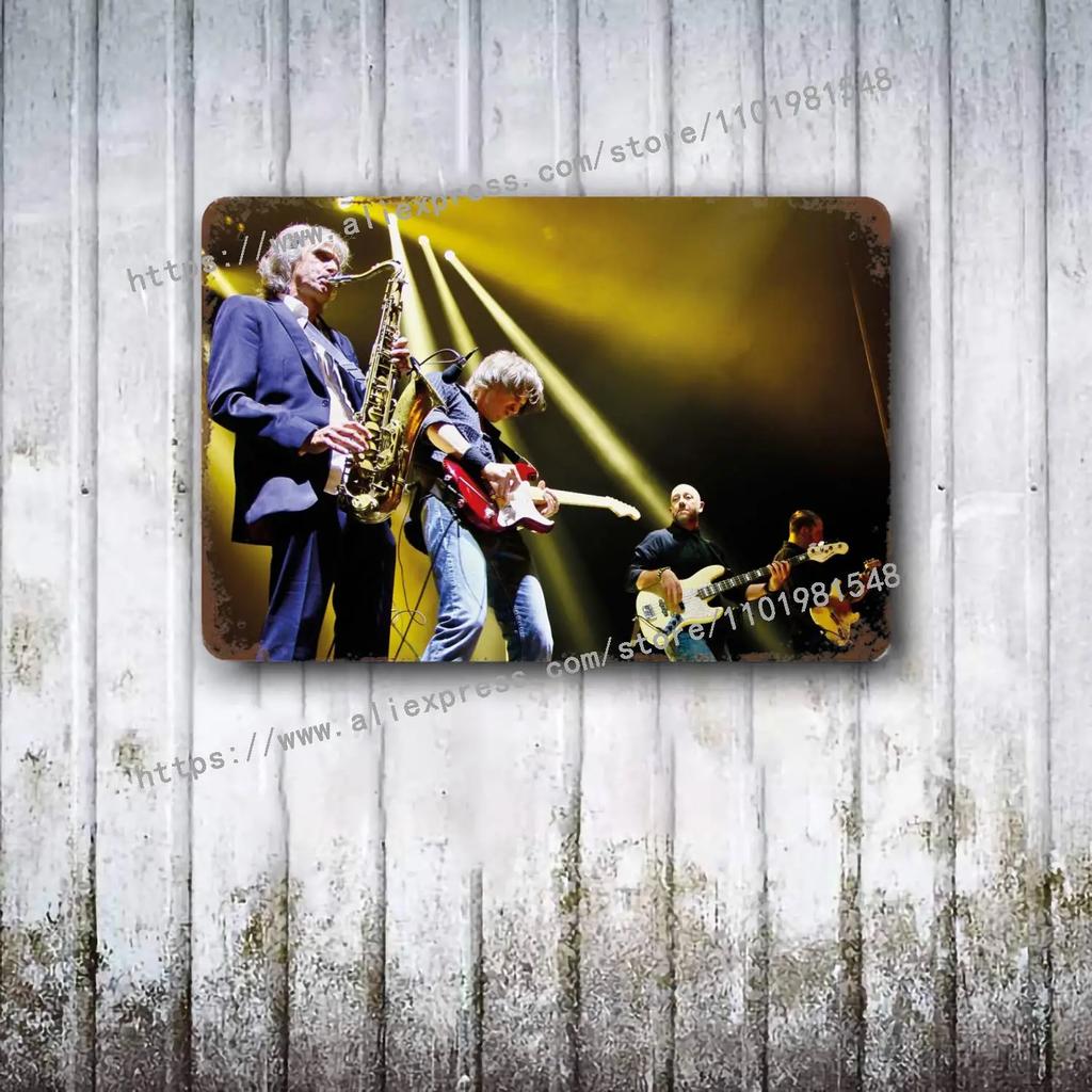 Dire Straits Band Metall Deko Poster Vintage Blechschild Metallschild Dekorative Plakette für Pub Bar Man Cave Club Wanddekoration