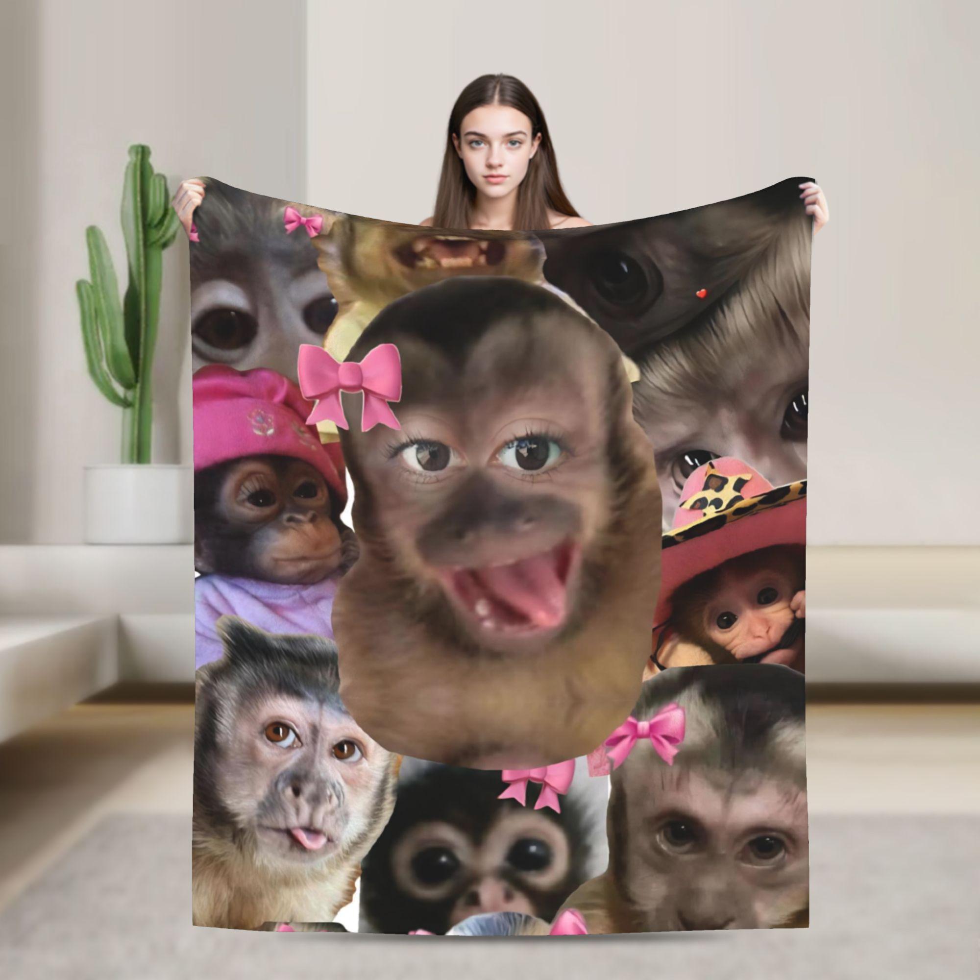 

Funny Monkey Cartoon Merch Blanket Super Soft Warm Throw Blankets for Living Room 50x60 Inches Multiple Sizes Bedspread 100x150cm
