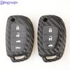 jingyuqin Carbon Silicone Car Key Case Cover 3/4 Buttons For Hyundai Creta I10 I20 Tucson Elantra Santa Fe 2016 2017 2018
