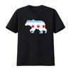 BEAR Chicago Flaggen Stadt T-Shirt vintage gewaschen leicht vielseitig Unisex Mann bequem atmungsaktiv weich Mode Streetwear