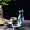 Jarra de Sake Vintage Japonesa Cerámica Azul Cambio de Horno Copa de Vino Dispensador de Vino Shochu para el Hogar Restaurante de Sushi Utensilios para Beber Regalos