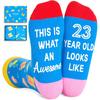Zmart 23rd Birthday Gifts Men - Birthday Socks for 23 Year Old Women