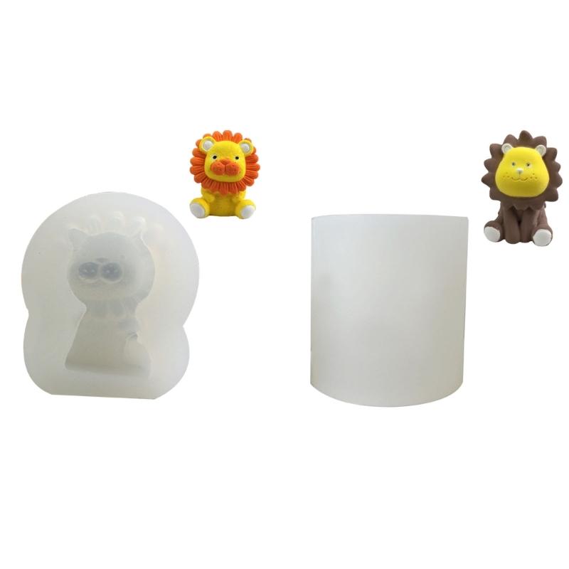 3D Animal Shape Silicone Mold Candle Resin Making Tool DIY Candle Moulds Lion Ornaments Home Decorations Supplies