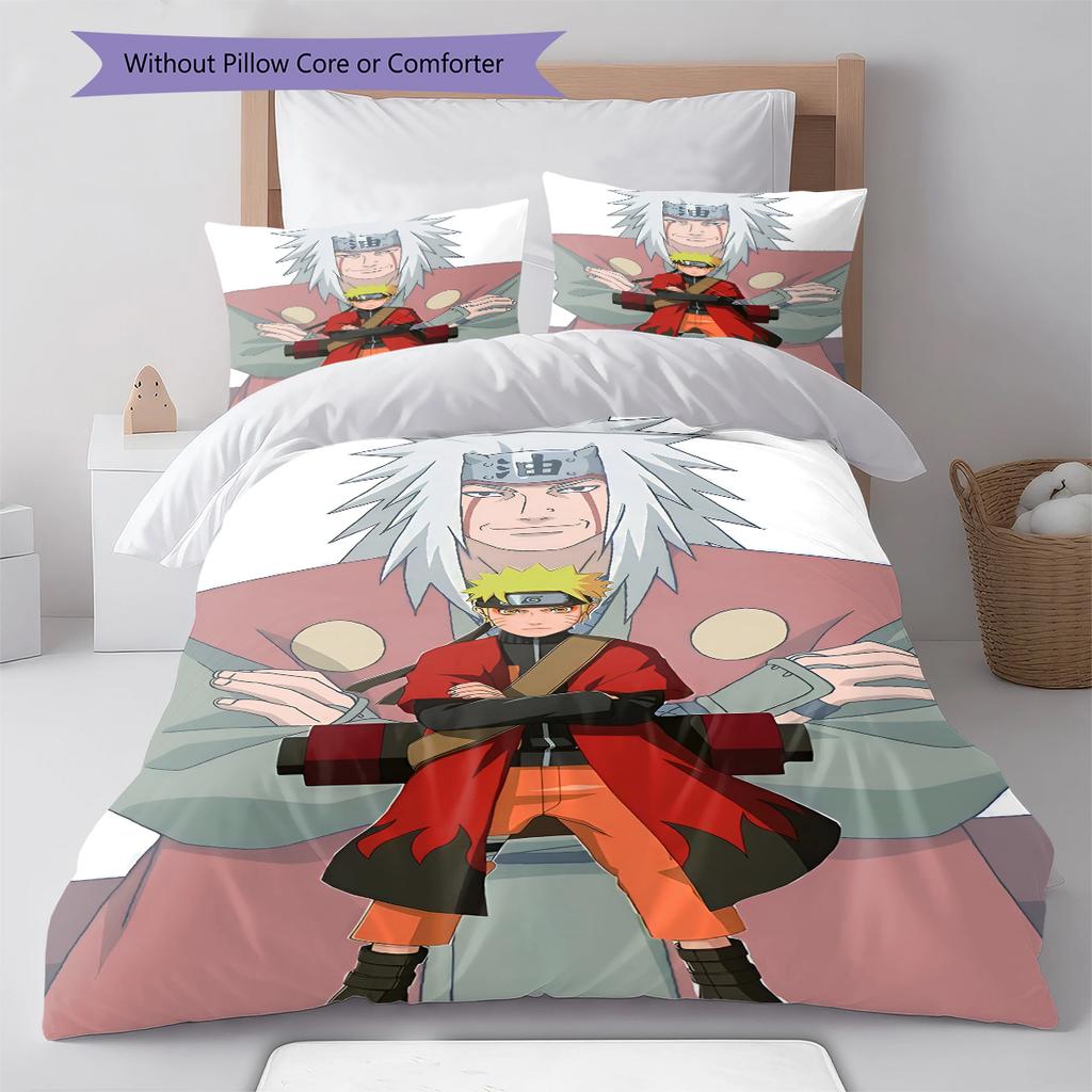 Cartoon-Muster Bettwäsche Steppbett-Set Bettbezug Kissenbezug Heimdekoration Geburtstagsgeschenk (1 Bettbezug + 2 Kissenbezüge, ohne Füllung)