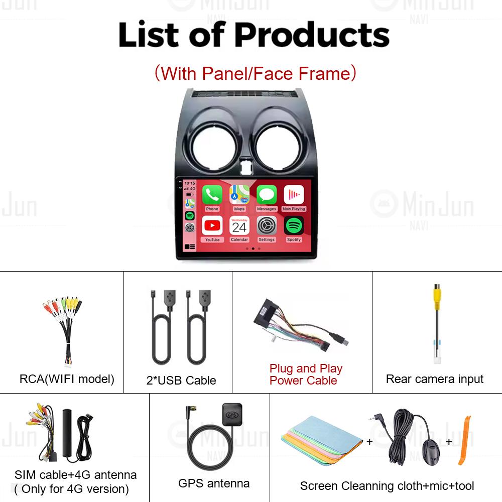 Android 14 Car Radio Multimedia Video Player For Nissan Qashqai 1 J10 2006 2007 2008 2009 - 2013 Navigation GPS Carplay 4G WIFI