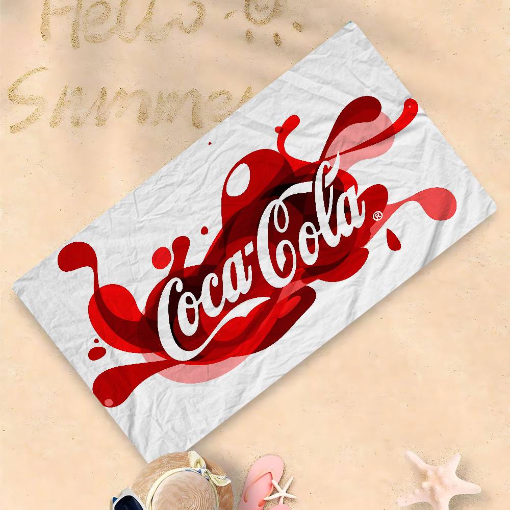 C-Coca Logo C-Cola Mikrofaser Bedrucktes Strandtuch Bergsteigen Yoga Strand Schwimmen Laufen Saugfähiges Weiches Handtuch