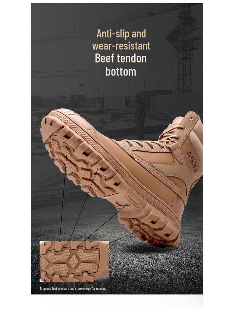 Men's Plus Size High-Top Tactical Military Workwear Hiking Boots