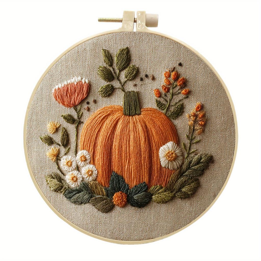1 buc Kit Materiale Pânză Handmade Broderie DIY Dovleac de Halloween, Potrivit pentru Practica Începătorilor în Broderie