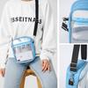 Transparent PVC Crossbody Bag Small Square Shoulder Bag Adjustable Strap Lightweight Clear Purse with Zipper Pocket for Daily Use