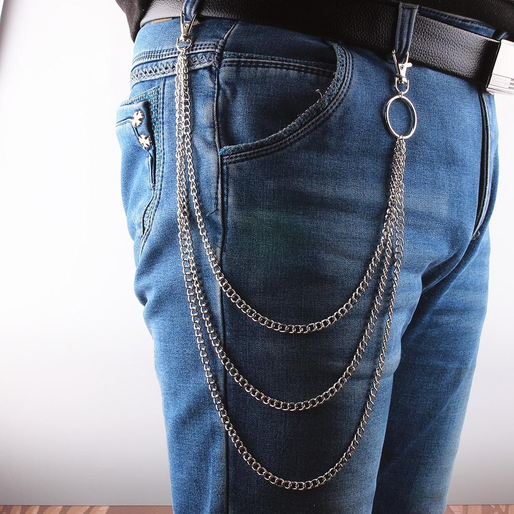 Punk personality hip hop butterfly lock various trouser chains ins punk love pants accessories