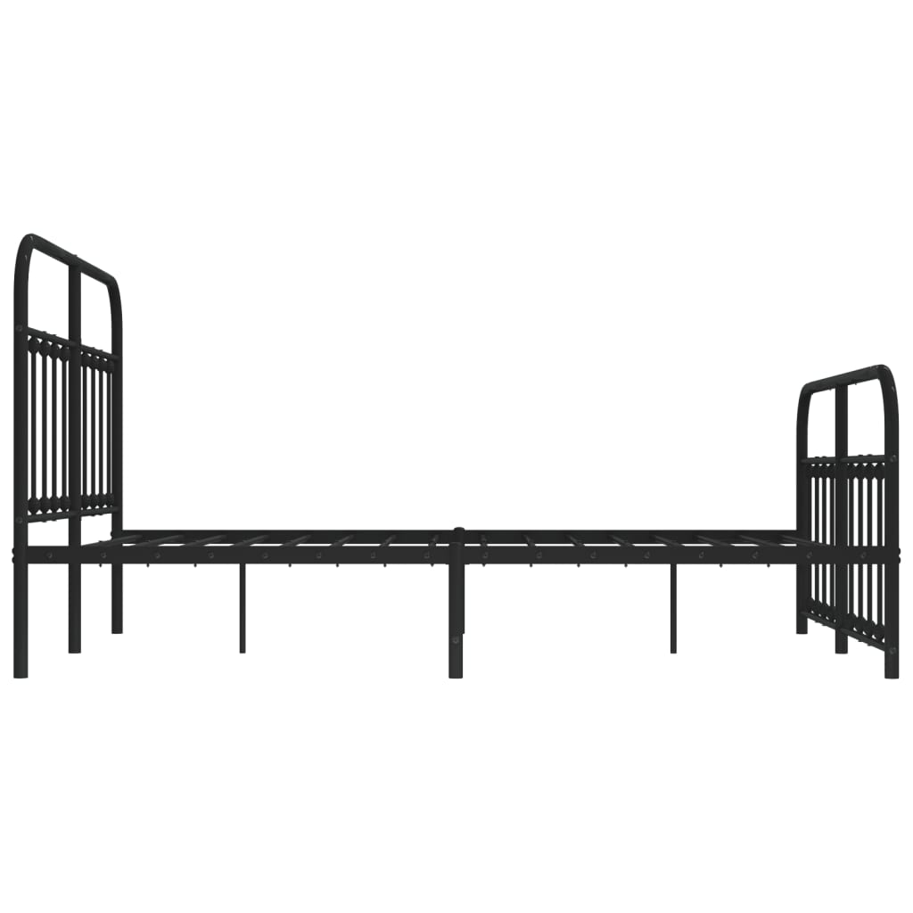Vidaxl Metal Bed Frame with Headboard and Footboard, Black, 140X200Cm