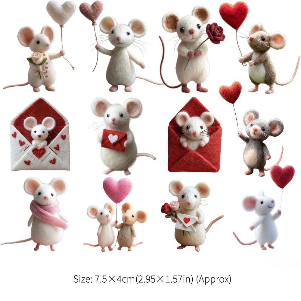 Craft Needle Felting Supply Needle Felted Mouse Handmade Cute Mouse Felt Mice Ornaments Figurine Gifts Mouse Animal Figurine