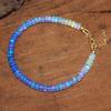 Ethiopian Opal Bracelet, Shaded Blue Beads, Sterling Silver or Gold Filled
