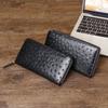New Ostrich Pattern Men's Handbag Long Fashion Suit Clip Wallet Multi Functional Storage Bag Trendy