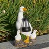 Garden Solar Light Duck Statue Outdoor Yard Decorative Figurine with Lantern for Landscape Patio Lawn Ornament