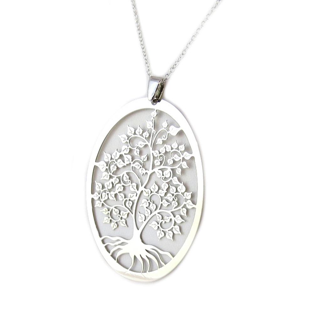 Les Trésors De Lily [P1918] - Collier Argent 'Arbre de Vie' argenté (rhodié)