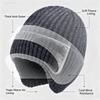 Cycling Ear Protection Winter Warmth Hat for Men Plush Knitted Hat Peaked Cap Fashion Fur Lined Hooded Hats Outdoor Earmuff