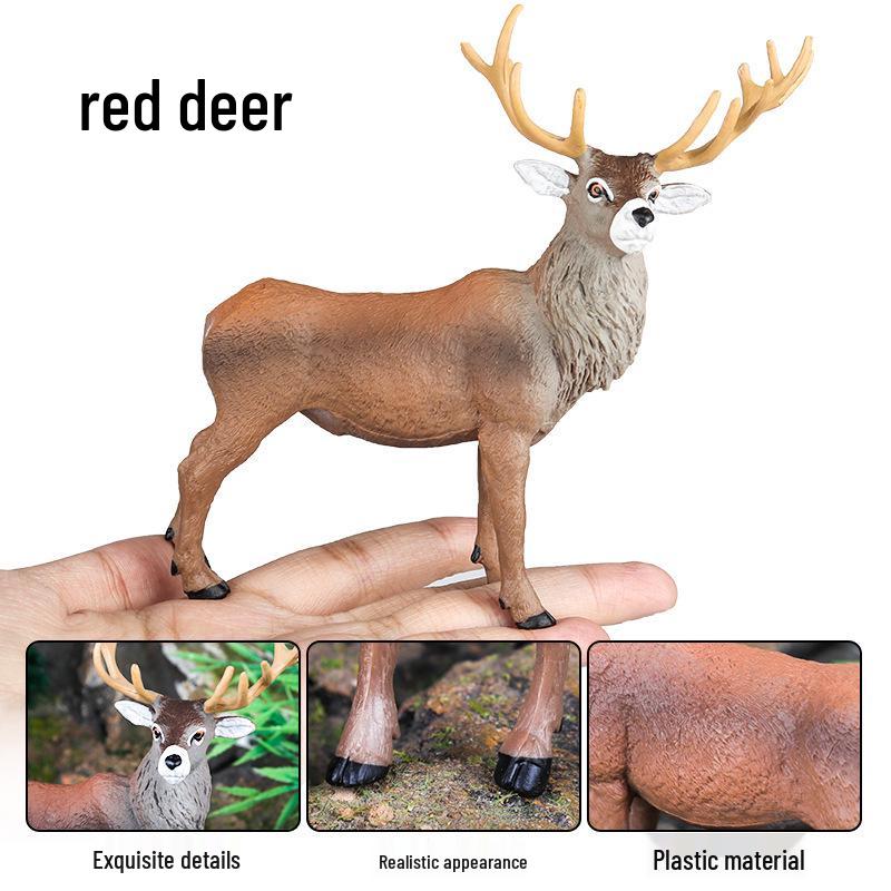 Realistic Christmas Elk Reindeer Ornament - Horse & Deer Antlers Animal Toy Gift