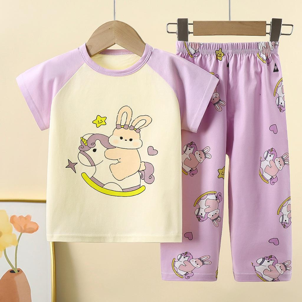 Completi Estivi in Cotone a Maniche Corte per Bambini - Pigiami per Bambini e Bambine