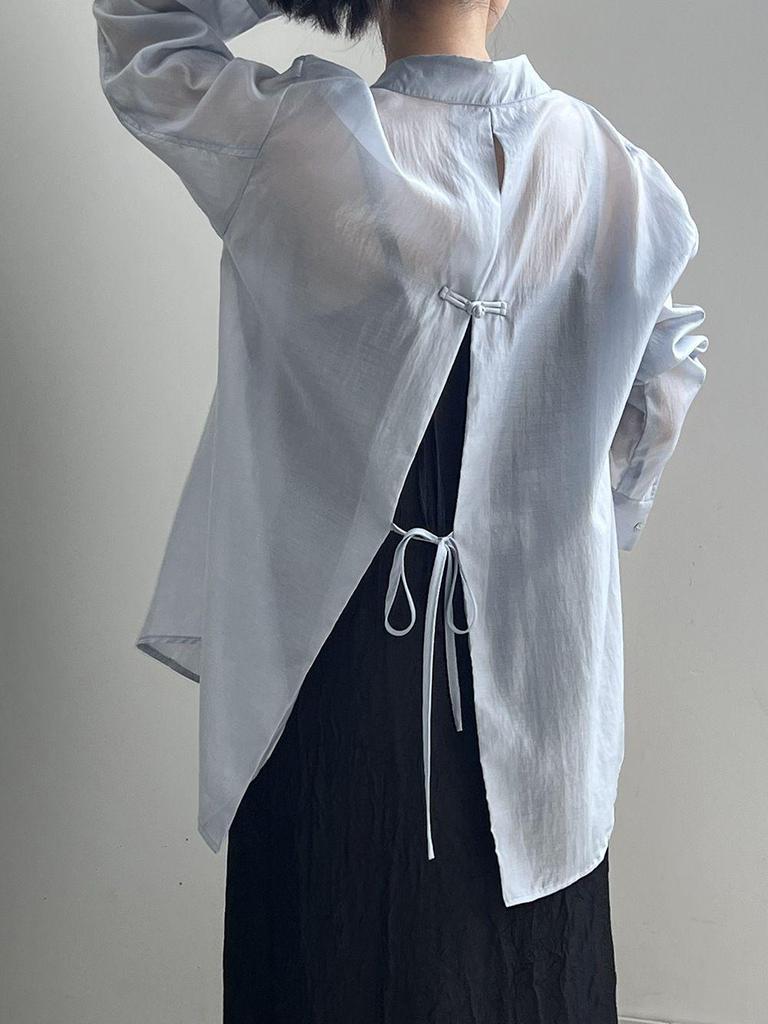 Women's Lightweight Tencel Sun Protection Jacket - 2025 Summer Frog Button Long Sleeve with Back Slit